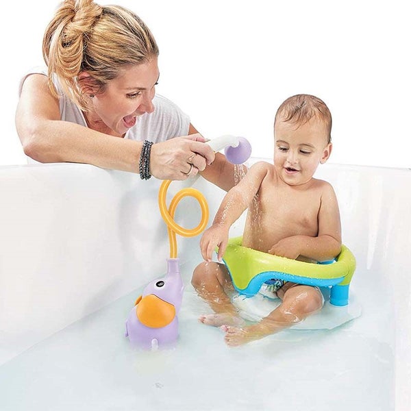 Baby Bath Shower Head Elephant Water Pump with Trunk Spout Rinser -Purple Carousel 6