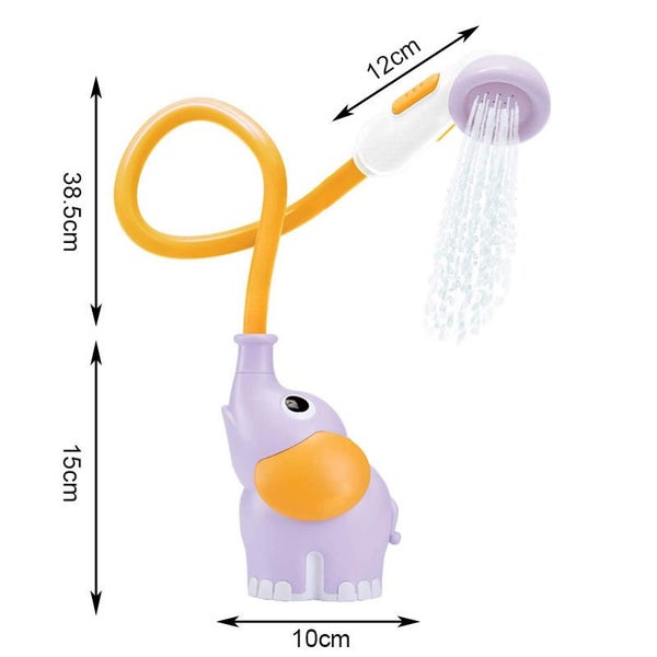 Baby Bath Shower Head Elephant Water Pump with Trunk Spout Rinser -Purple Carousel 2