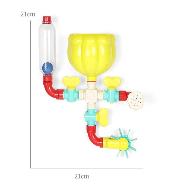 Toddler Bath Toys Rotating Water Spray Pipe Building Blocks Carousel 2