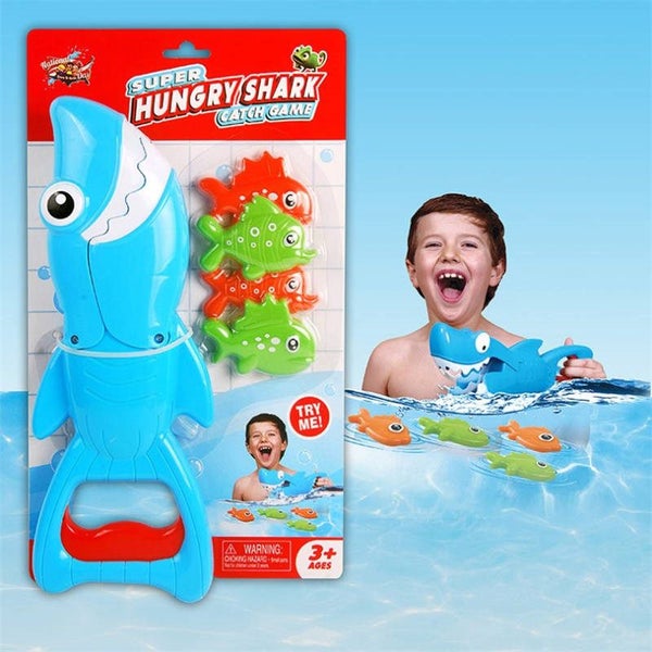 Kids Bath Toys Shark Grabber with Teeth Biting Action Include 4 Fish Carousel 6
