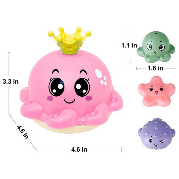 Baby Bath Toys Octopus Ball with Spray Water and Light Up Carousel 2