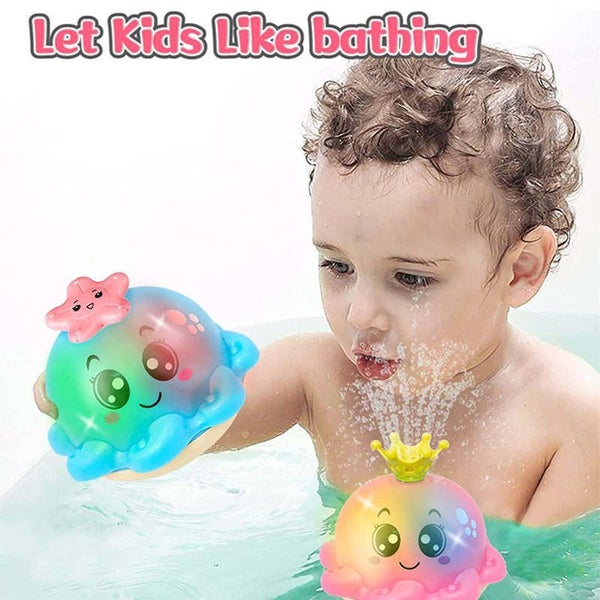 Baby Bath Toys Octopus Ball with Spray Water and Light Up Carousel 6