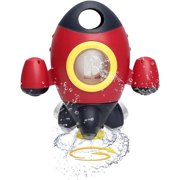 Bath Toys Space Rocket Spray Water with Rotatable Fountain Carousel 1