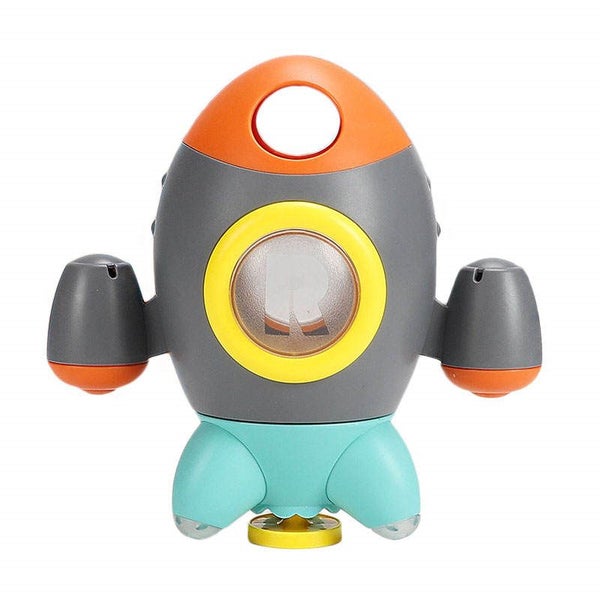 Bath Toys Space Rocket Spray Water with Rotatable Fountain Carousel 1