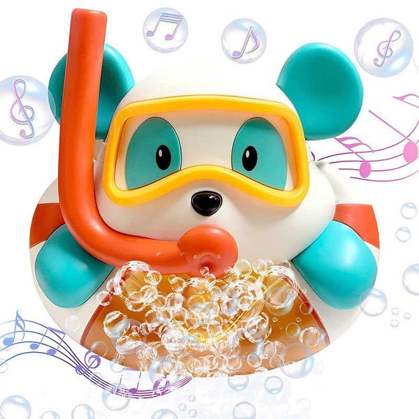 Baby Bath Toy Diving Bear Automatic Bubble Maker Play 12 Songs Carousel 1