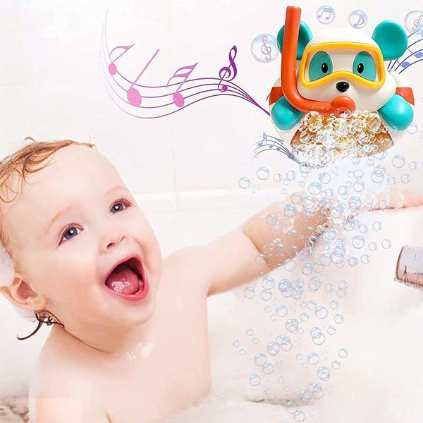 Baby Bath Toy Diving Bear Automatic Bubble Maker Play 12 Songs Carousel 6