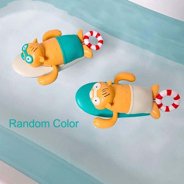 Baby Bath Toy Cute Wind Up Surfing Beaver Carousel 6