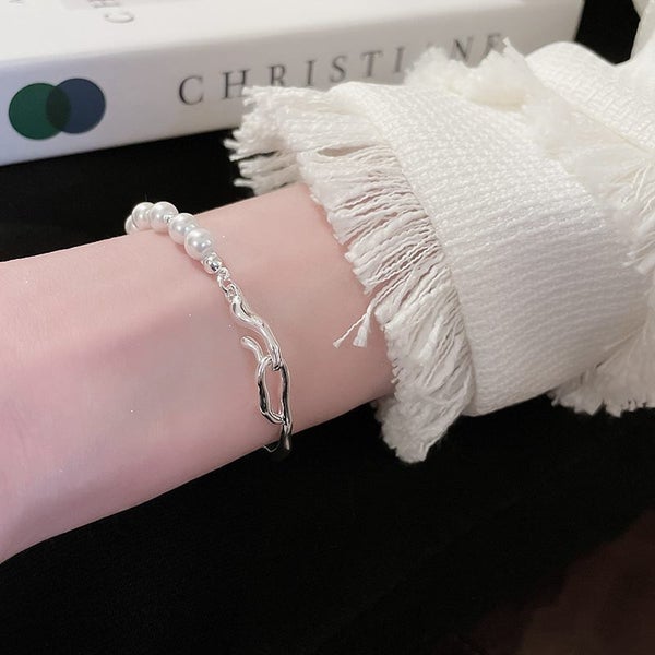 Irregular Pearls Design Bracelet White Gold Plated Bracelet Carousel 4