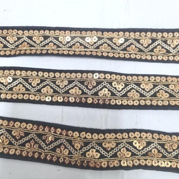 Black Velvet and Gold Indian Trim Carousel 1