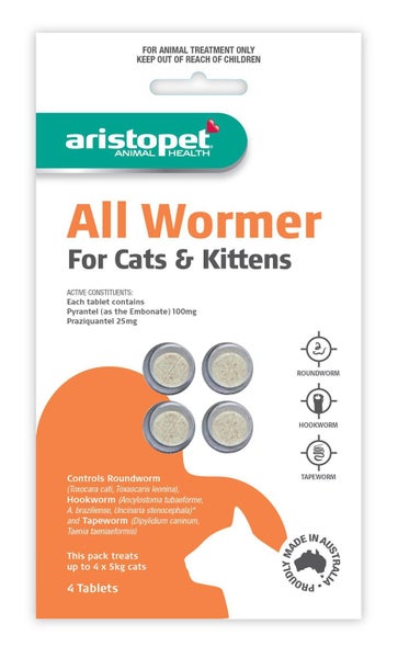 ARISTOPET ALL WORMER FOR CAT KITTEN 4PC Carousel 1