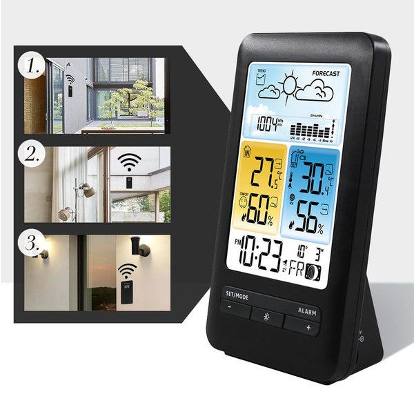 Color LCD Display Digital Weather Hygrometer with Alarm Clock Carousel 2