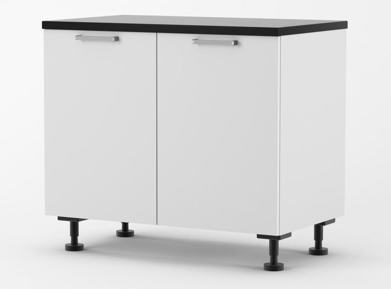 White Matte 1000mm Wide Kitchen Cabinet Carousel 1