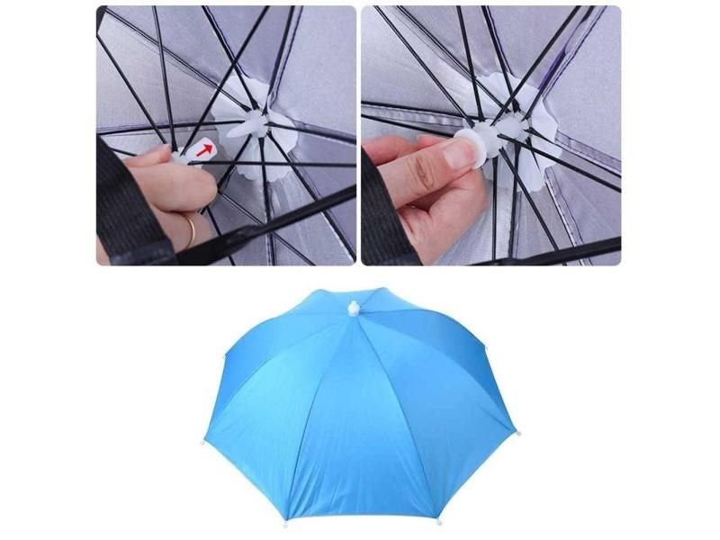 Portable Rain Umbrella Hat Foldable Outdoor Pesca Sun Shade Waterproof  Camping Fishing Headwear Beach Head Hats Accessory