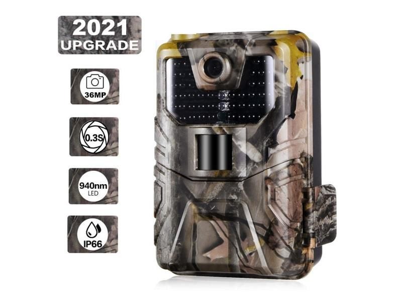 36MP 2.7K Trail Camera 940nm Low Glow Infrared Night Vision Photo Trap Hunting Carousel 1