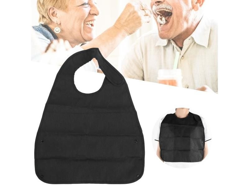 Adult Bibs Waterproof Soft Long Apron For Elderly Feeding Daily Necessity Black Carousel 1