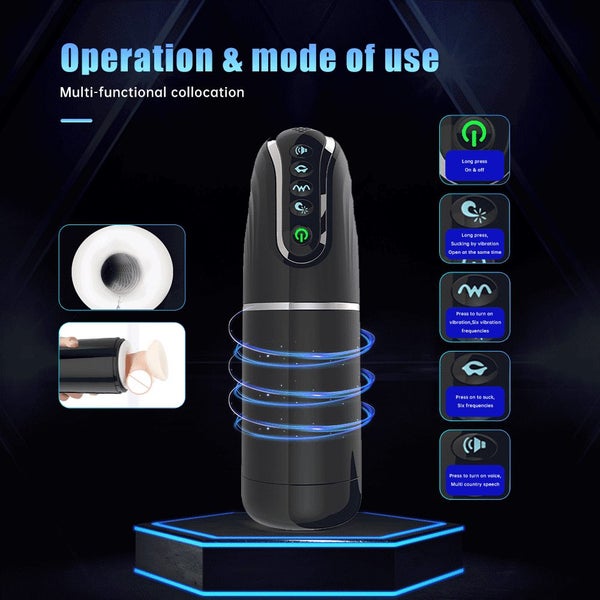 Masturbator for Men Sucking Vibrating Real Pussy Blowjob Machine Male Sex ToyMen Carousel 2