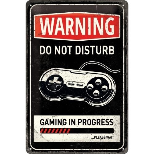Nostalgic Art 20x30cm Medium Metal Wall Hanging Sign Gaming in Progress Decor Carousel 1