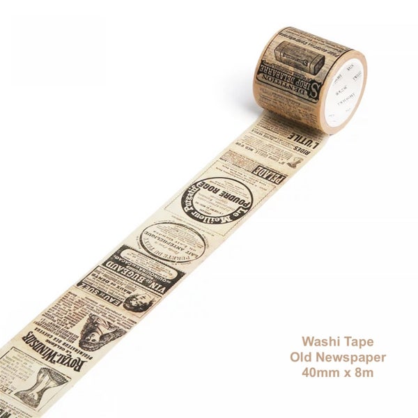 Washi Tape Old Newspaper - Bullet Journal Scrapbook Diary Decoration gift wrap Carousel 2