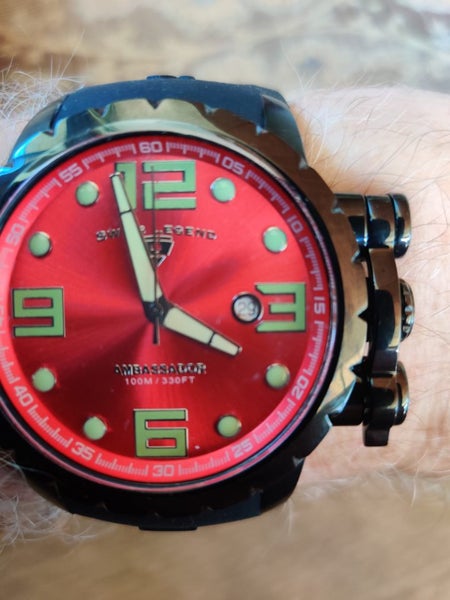 Swiss Legend Men's Swiss Quartz 100M Ambassador Red Dial, Silicone Strap Watch Carousel 1