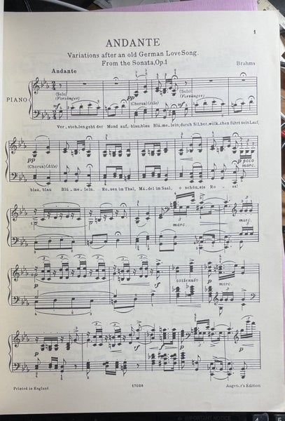 Brahms Album 20 Favourite Pieces Augener Edition No. 5128 Carousel 3