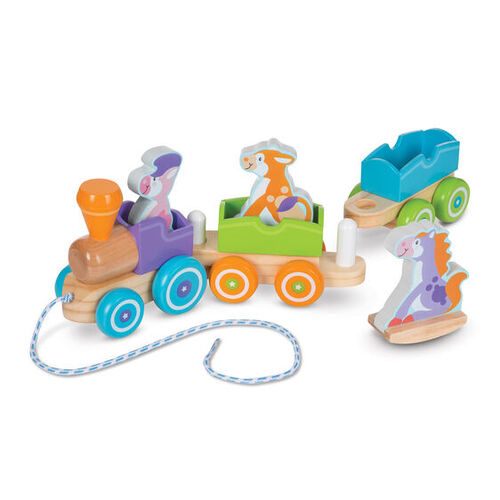 Melissa & Doug First Play - Pull Train Rocking Farm Animals Carousel 1
