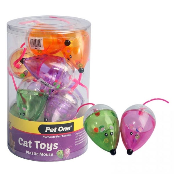 Pet One Cat Toy Plastic Mouse 7cm Carousel 1