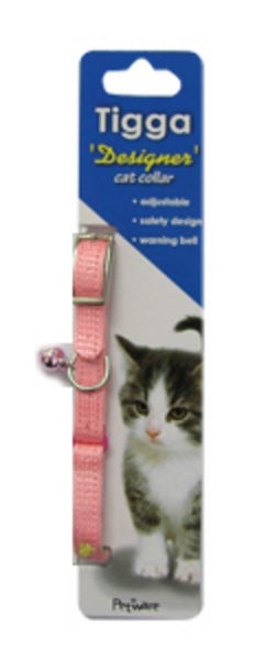 Tigga Footprint Cat Collar Light Pink 10mm x 28cm Carousel 1