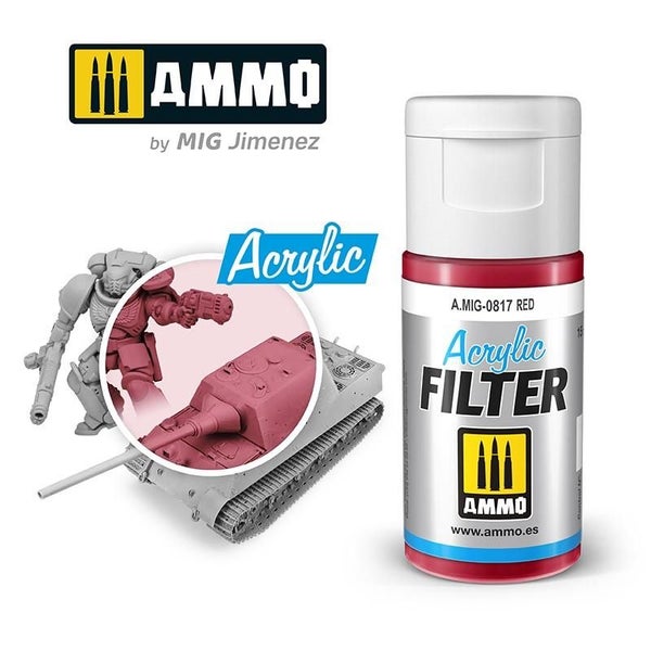 Ammo Acrylic Filter Red 15ml Carousel 1