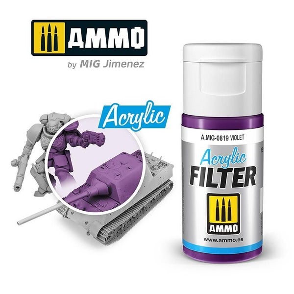 Ammo Acrylic Filter Violet 15ml Carousel 1