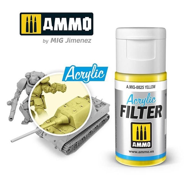 Ammo Acrylic Filter Yellow 15ml Carousel 1