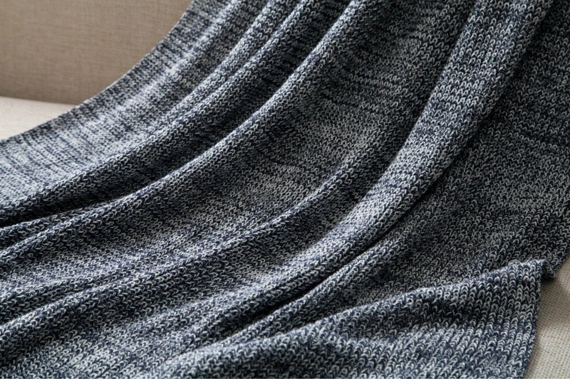 Knitted Cotton Blanket 180x200cm Soft Blanket Home Decor Sofa Bed Throw Rug Grey Carousel 6