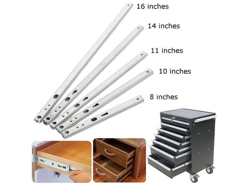 1 Pair 17mm Micro Ball Guide Two Sections Wide Steel Ball Fold Ball Slide Carousel 1