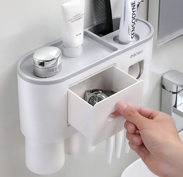 Toothbrush Holders for Bathrooms,Toothbrush Holder with Toothpaste Dispenser Carousel 7