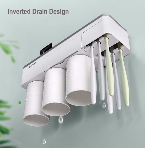 Toothpaste Holder, Toothbrush Holder With 3 Cups Carousel 2