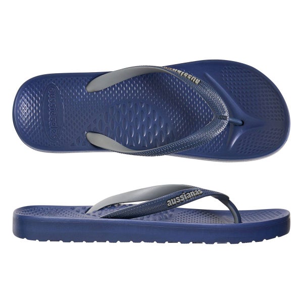Aussianas Classic Arch Support Thongs - Navy Blue Carousel 1