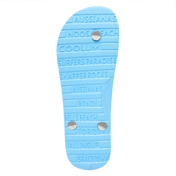 Aussianas Classic Arch Support Thongs - Sky Blue Carousel 2