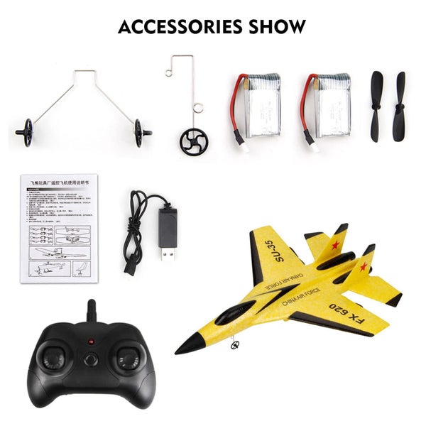 2.4GHz RC Plane Gliding SU-35 Aircraft Model EPP Flight Toys 3-axis Gyro Carousel 9