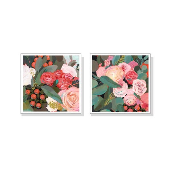Eucalyptus Bouquet Set Of 2 White Frame Canvas Wall Art Carousel 1