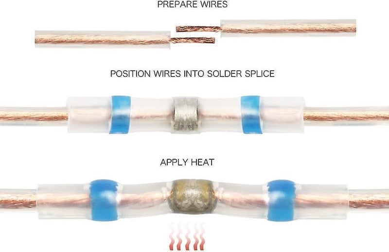 100pcs Solder Connectors 4 Different Sizes Heat Shrinkable Wire Connectors Assor Carousel 2