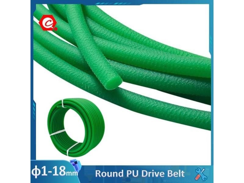 1-5Meters Round Polyurethane Conveyor Drive Belt PU Green Rough Surface Carousel 2