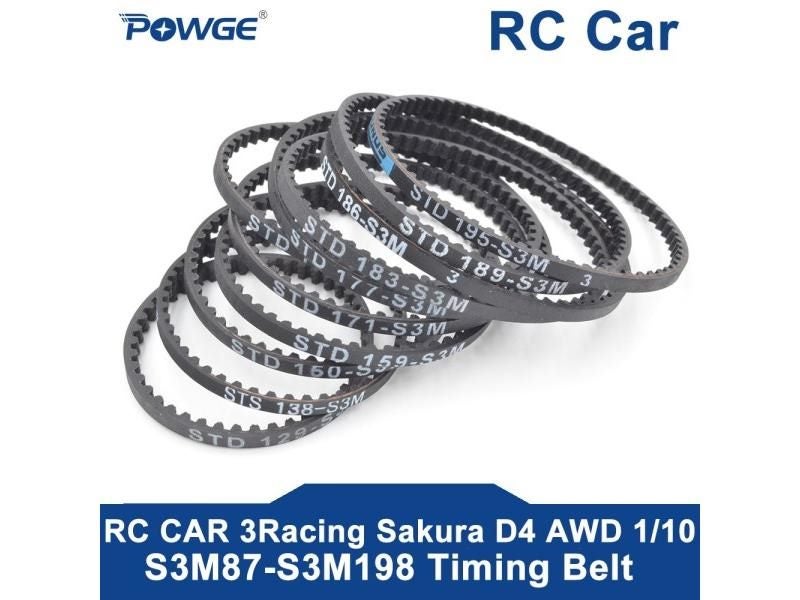 POWGE 3Racing Sakura D3 CS STD S3M Rear Front Belt 1/10 RC Car Drift On Road Carousel 1