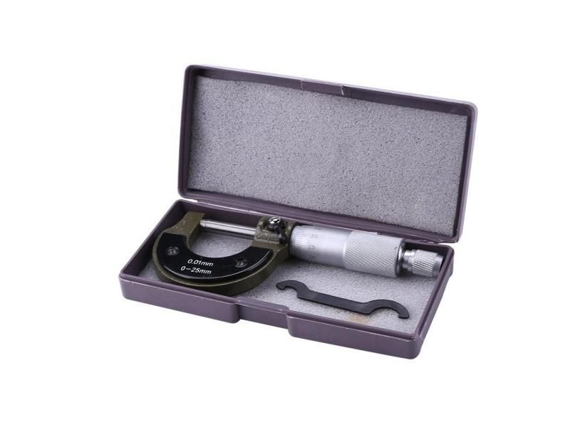 Carbon Steel Outside Micrometer 0-25mm/0.001mm Gauge Vernier Caliper Measuring Carousel 1