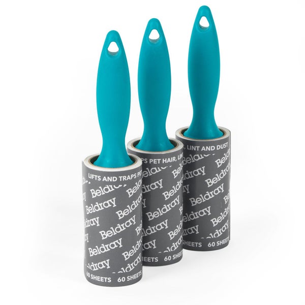 3x 60pc Beldray Pet Plus Dog Cat Peel Off Lint Roller Dust Pet Hair Remover Carousel 1