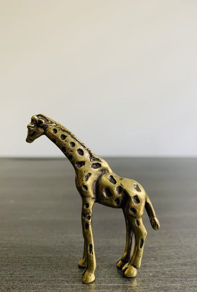 Antique Bronze Giraffe Figurines Ornament Brass Sculptures Metal Decor Carousel 1