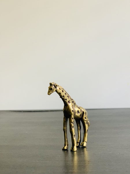 Antique Bronze Giraffe Figurines Ornament Brass Sculptures Metal Decor Carousel 2