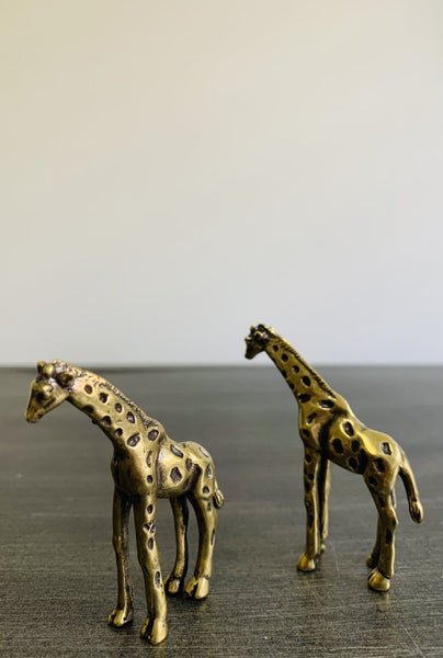 Antique Bronze Giraffe Figurines Ornament Brass Sculptures Metal Decor Carousel 4