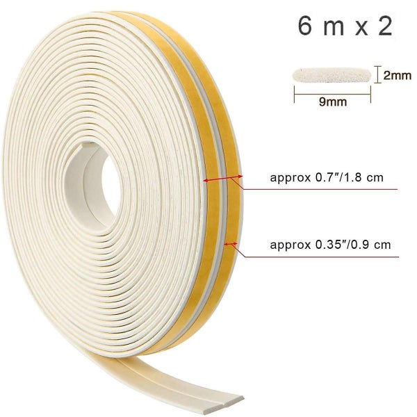12m Window Draught Excluder Strip, Epdm Rubber Weather Strip Tape Carousel 2