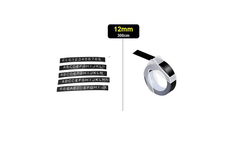 PTN 521209 Dymo 12mm Compatible Labels Embossing Tape Refill 3D Label Maker Carousel 1