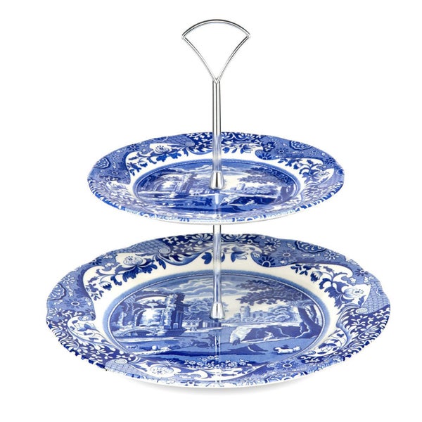 Spode Blue Italian - 2-Tier Cake Stand Carousel 1