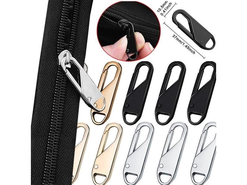 5/10Pcs Zipper Slider Pull Tab Replacement Zipper Repair Kit Metal Zipper Carousel 2
